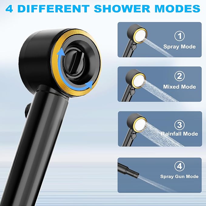 Portable Shower for Camping with 20L Foldable Bucket, 5 Pressure Levels Rechargeable Camping Shower Pump with Camping Light & Intelligent LED Display, 6000mAh Outdoor Shower for Hiking, Travel, Car