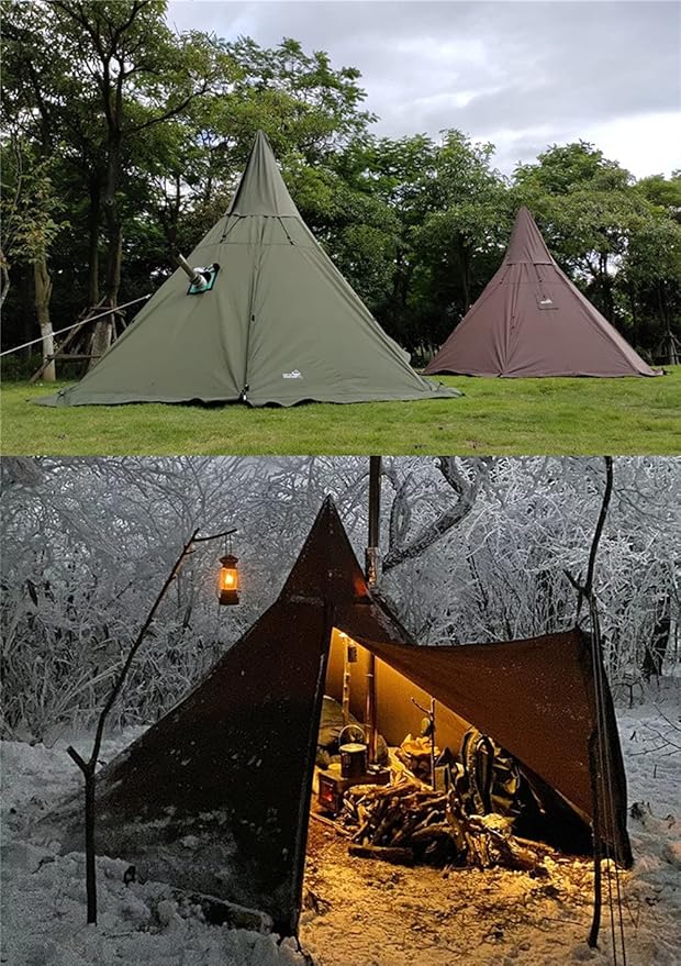 WINTENT Waterproof 4 Season Teepee Tent with Stove Jack for 4 Person Camping