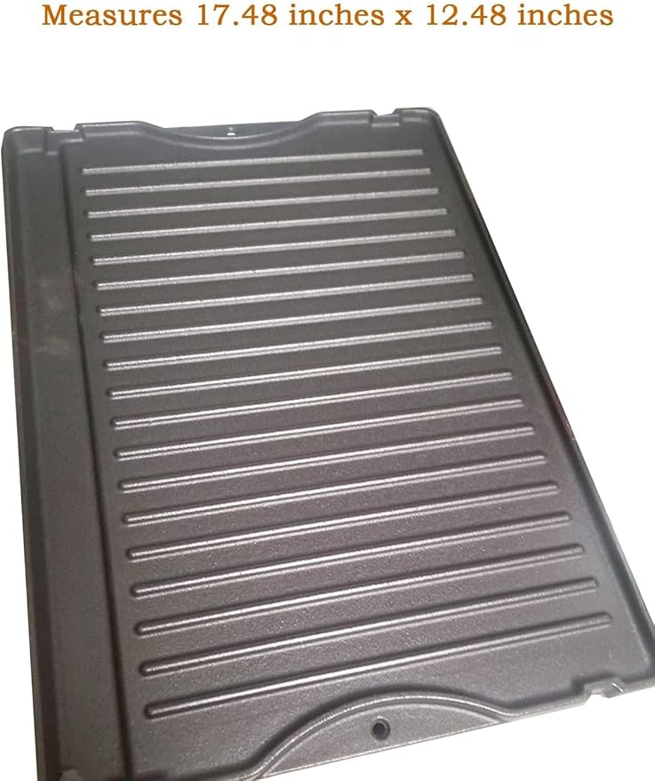 CA124B (1-Pack) 17.48x12.48 inches Cast Iron Griddle for Broil King Baron 320, 340, 420, 440, 490, Huntington 2122-64 2122-67 6020-54 6020-57 6020-64 6020-67 6023-89, Sterling 5020-54