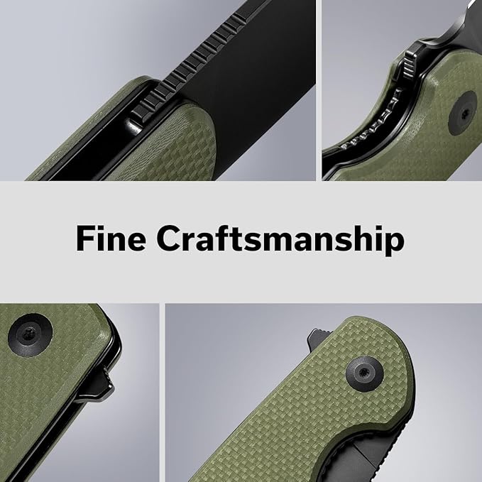 SENCUT Omniform Folding Pocket Knife for Men, Camping Knife with G10 Handle and 3.65" 9Cr18MoV Blade, Large EDC Knife for Outdoor S23064-1(OD Green)