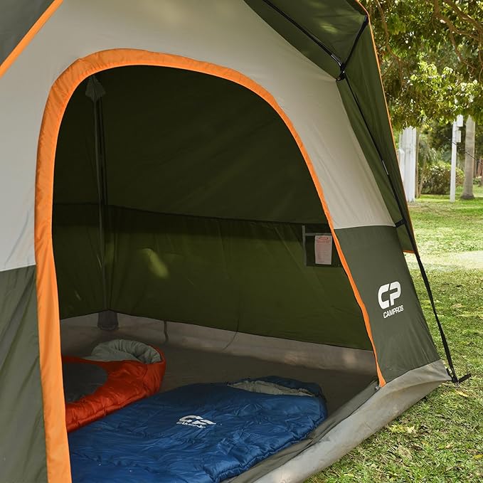 CAMPROS CP Tents for Camping 4 Person Tent Waterproof Windproof Double Layer Camping Tent, Easy Setup Dome Tent with Large Mesh Windows & Wider Door for Outdoor Camping & Hiking