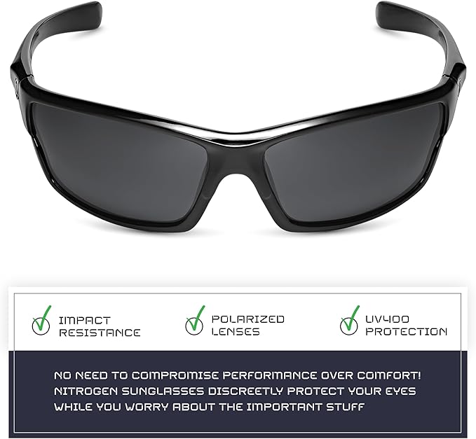 Nitrogen Polarized Wrap Around Sport Sunglasses for Men Women UV400 Driving Fishing Running Sun Glasses