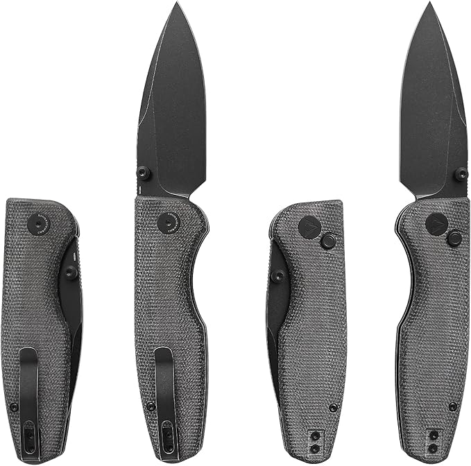CMB Predator V3 Pocket Folding Knife for EDC with 3.42" Micarta Handle 14C28N Steel Blade Camping Hiking Knife with Pocket Clip for Men Women CMB-19 (CMB-19B)