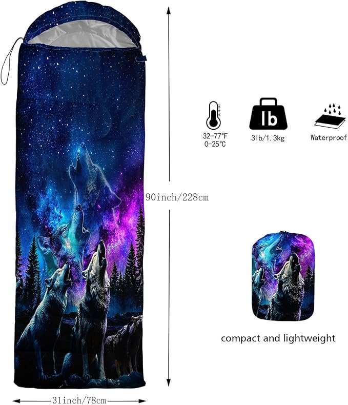 Print sleeping bag,sleeping bags,Outdoor Camping Sleeping Bag,Suitable For Children Boys And Girls Portable,Waterproof,Compact And Lightweight,Great For Outdoor Camping,Backpacking And Hiking