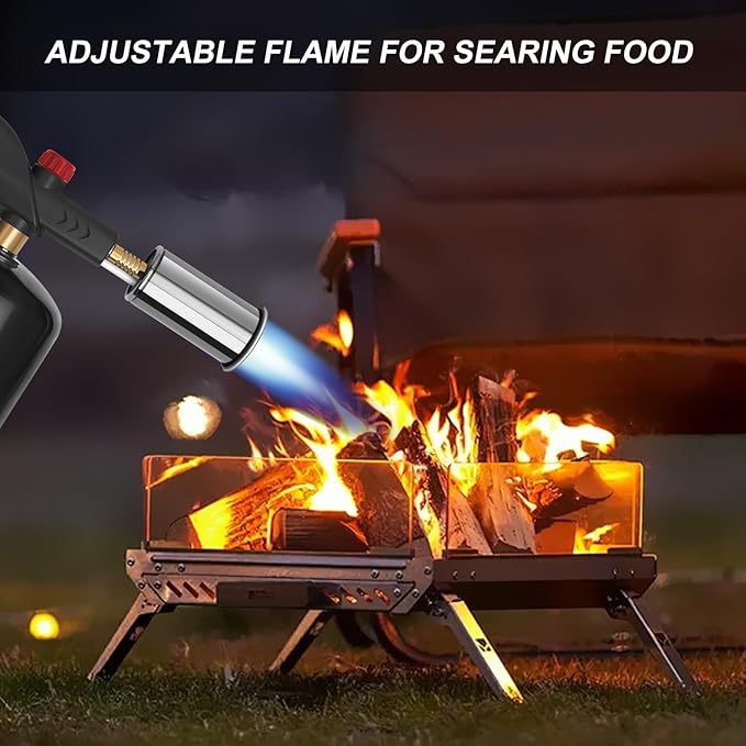 Sondiko Powerful Propane Torch Head with Igniter, Soldering Equipment Power Tools, Adjustable Blow Torch, Cooking Torch, Searing Torch for Steaks, Welding and BBQ, Black(Propane Tank Not Included)
