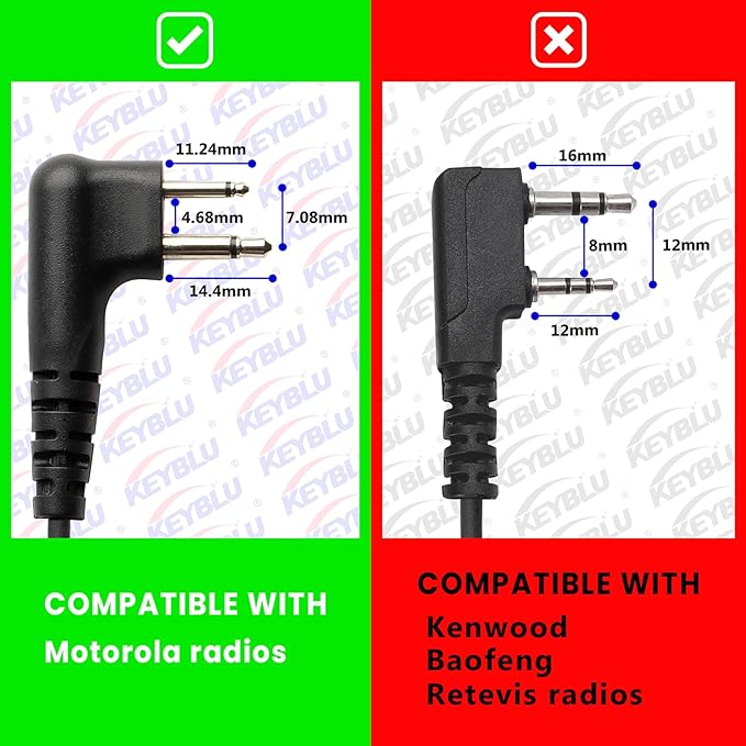 D-Ring Walkie Talkie Earpiece/Headset for CP200 CP200d CLS1410 CLS1110 CLS1413 CLS1450 Two Way Radio (Motorola)