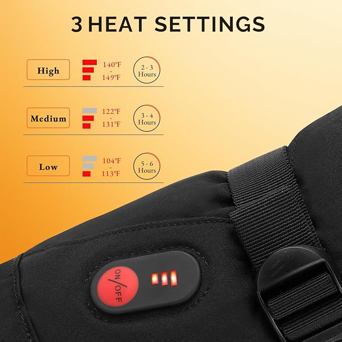 SAVIOR HEAT Heated Gloves, 3-Heating Levels Rechargeable Heated Ski Gloves for Men & Women, Touchscreen Water-Resistant 7.4V 2200mAh Electric Hand Warmers, Ideal for Skiing, Snowboarding, Working