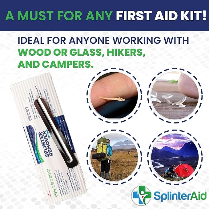 – Painless Splinter Removal Kit (30-Pack) | Pull Out Splinters Fast & Easy | Compact First Aid for Home, Travel & Camping | Great for Hiking, Woodworking & Outdoors | No Tweezers Needed