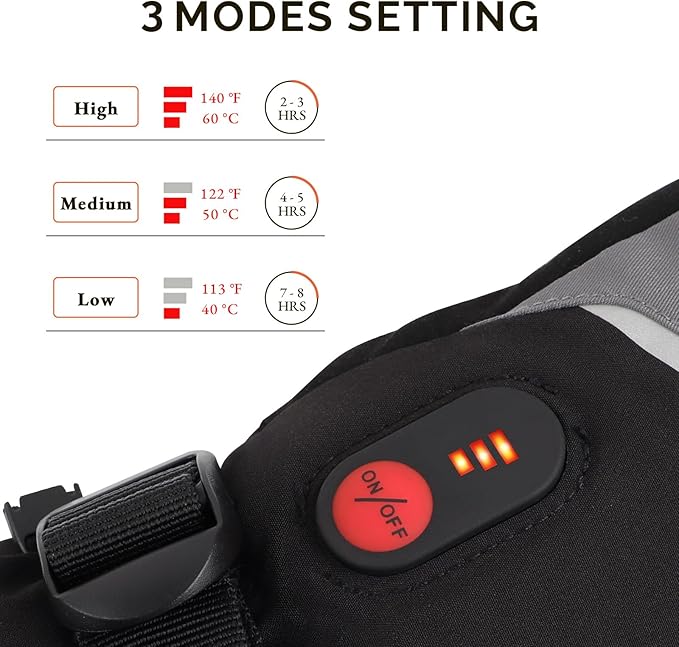 SAVIOR HEAT Heated Gloves for Men Women, 7.4v 2200mah Electric Rechargeable Battery Thick Warming Thermal Glove for Outdoor Skiing Motorcycle Hunting Hiking Camping Walking Dogs