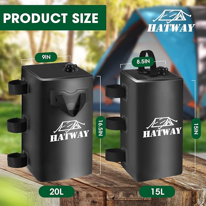 Canopy Weights,176 LBS Water Bag Set of 4 Leg Weights for Pop Up Canopy,Gazebo,Canopies,Tent-4 * 20L-Black