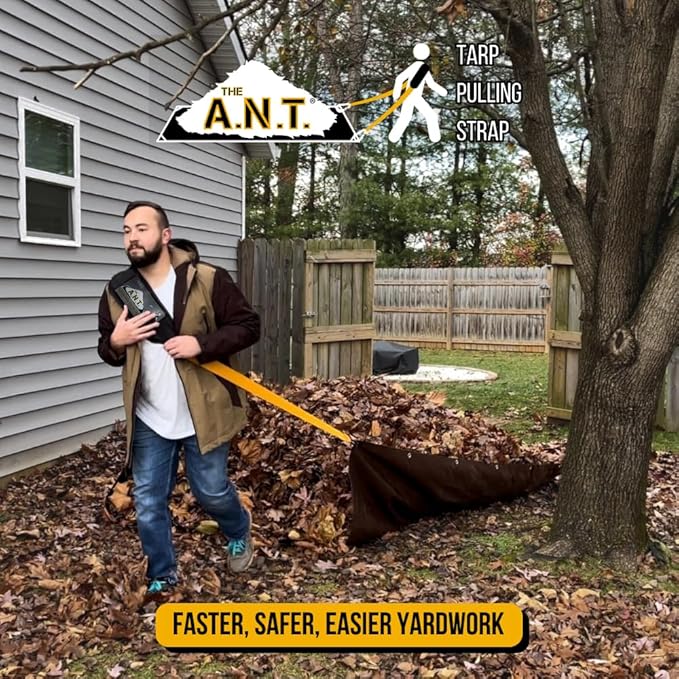 THE A.N.T. Tarp Tool - Heavy Duty Tarp Strap for Leaf and Yard Waste Compatible with Leaf Collector, Garden Tarps, Blower, Vacuum, Mulcher, Sweeper