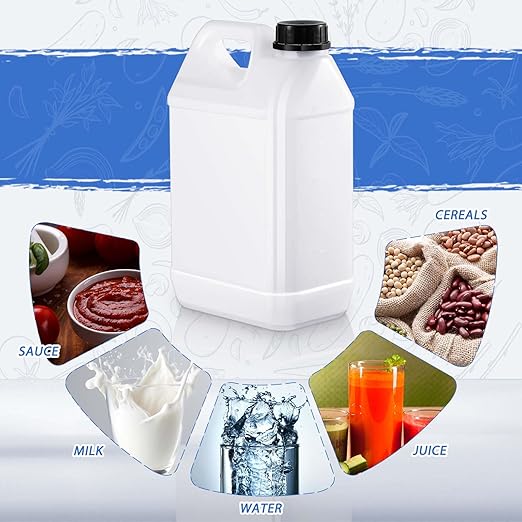 1 Pcs 1 Gallon Plastic Jug with Lids Square Empty Storage Containers HDPE Carboy Plastic Jar Containers for Water Beverage Oil Liquids (Translucent Color)