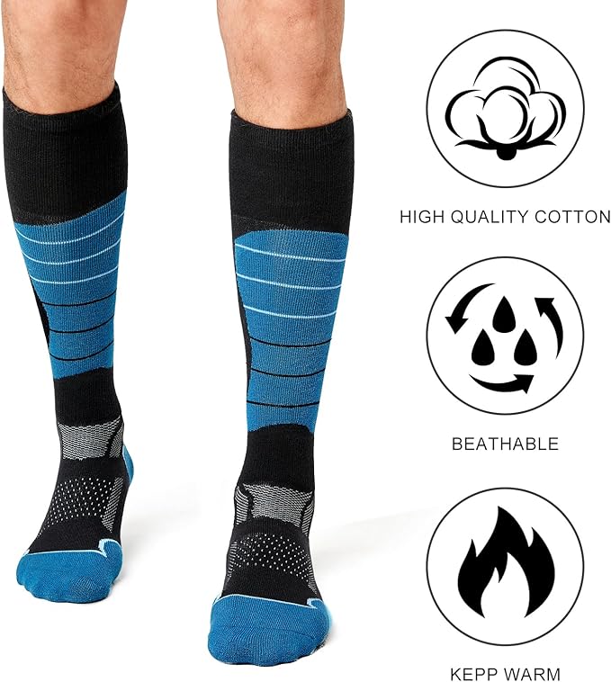 CS CELERSPORT 2/3/4 Pack Ski Socks for Men and Women Skiing, Snowboarding, Winter Performance Socks