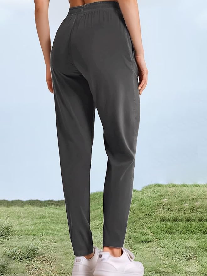 Women's Outdoor Hiking Pants Lightweight Comfortable Breathable Quick Dry Stretchy Running Athletic Pants with Zipper Pocket