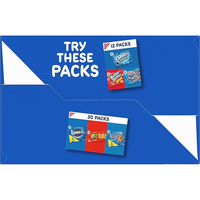 Nabisco Sweet Treats Cookie Variety Pack OREO, OREO Golden & CHIPS AHOY!, 30 Snack Packs (2 Cookies Per Pack)