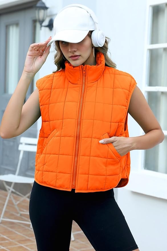 Zeagoo Womens Puffer Vest Ladies Sleeveless Zip Up Outerwear Warm Puffer Lightweight Down all Winter Jackets Coats 2025