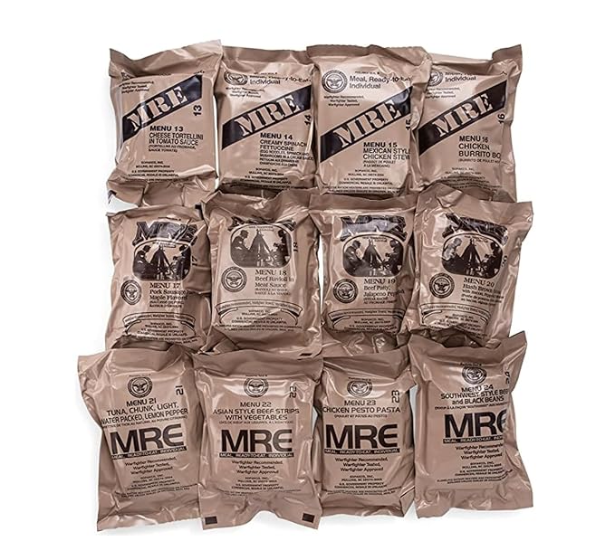 Wornick MRE Meals Ready to Eat, Inspection 2024, 2025 or Better, Emergency Food Supply, Survival Camping Outdoor 12 Pack (Random Bundle (A or B), 2, Count)