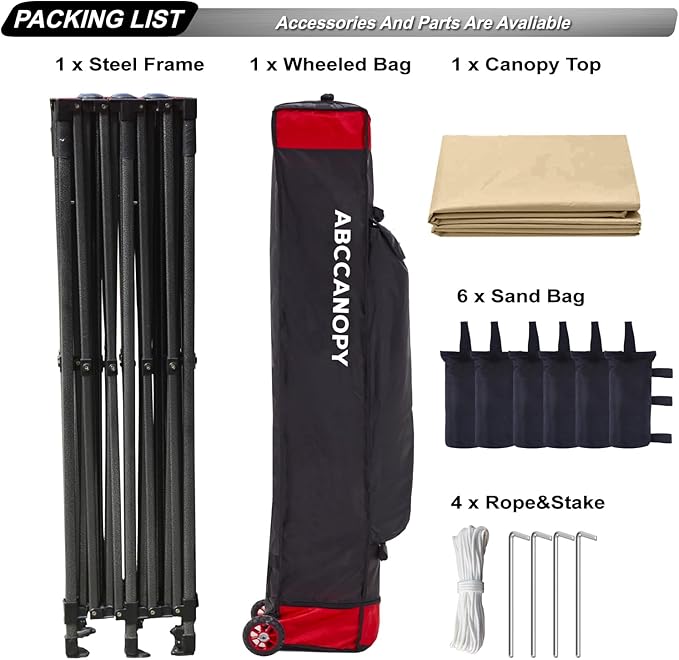 ABCCANOPY Patio Pop Up Canopy Tent 10x20 Commercial-Series (Beige)