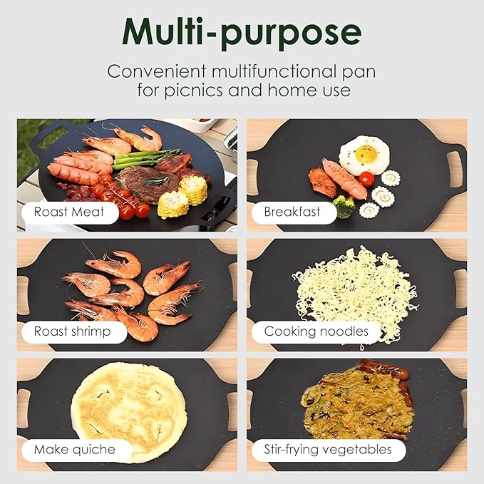 Korean Grill Pan,Round Premium BBQ Grill Pan,Non-stick Griddle Plate for Gas Stove Indoor Outdoor Camping Party(36cm)