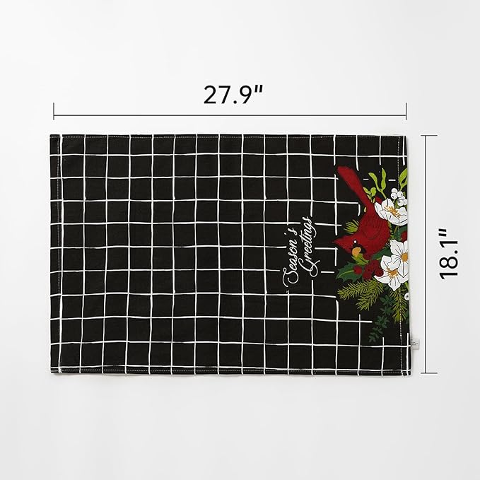 , 100% Cotton Kitchen Towel Set of 4-27.9x18.1 Inches Soft Absorbent Dish Towels, Cute Plaid Neutral Tea Towels for Kitchen Hand Drying & Decor, Oversized Drying Cloths for Dishes