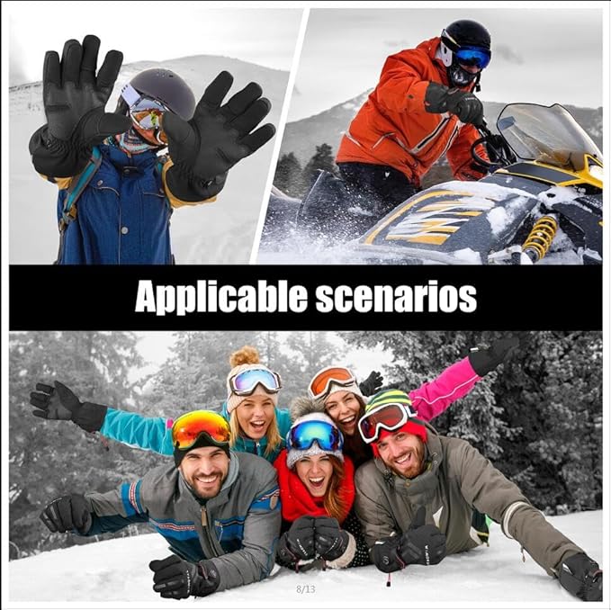 Heated Gloves, 7.4V 3000mAH Battery Electric Hand Warmers Rechargeable Heated Gloves for Men Women,Touchscreen Waterproof Winter Gloves for Motorcycling,Hunting,Skiing,Fishing,Outdoor Work