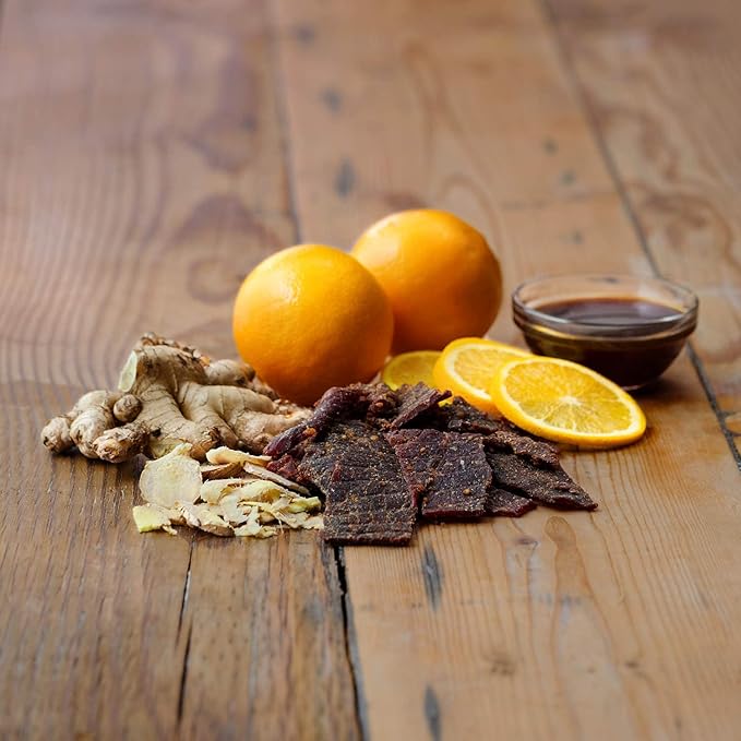 Field Trip Grass Fed Beef Jerky, Healthy Gluten Free Snacks, All Natural, Paleo-Friendly Beef Jerky, High Protein, Low Carb Snack with No Nitrates, 2.2oz Bag, 4 Pack, Mandarin Orange Teriyaki