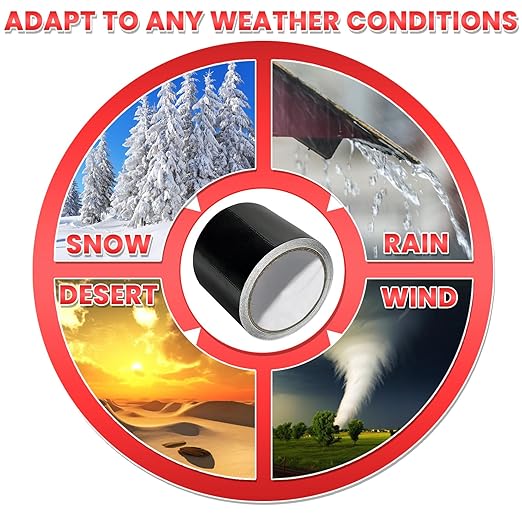 Birllaid Awning Repair Tape for Tarp, Heavy Duty Outdoor Repair Tape for Canvas, Boat Covers, Tent, Sail Tape, Tear Repair Patch Kit, Waterproof, UVproof, Black