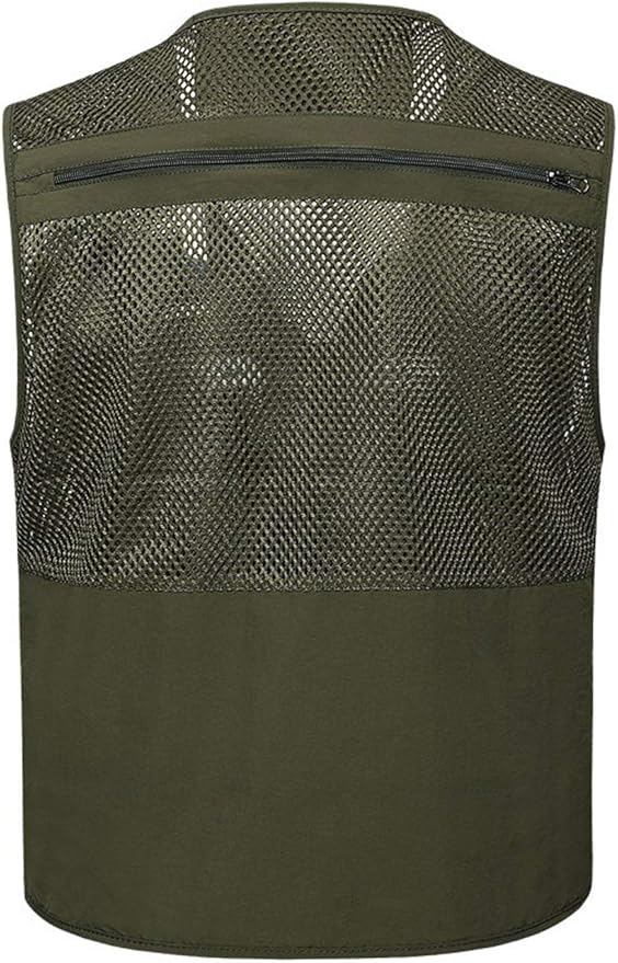 Lentta Men's Fishing Vest Summer Outdoor Lightweight Work Photo Vest 16 Pockets