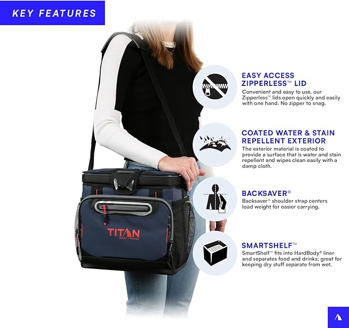 Titan by Arctic Zone 30 Can Zipperless Soft Cooler with HardBody Liner