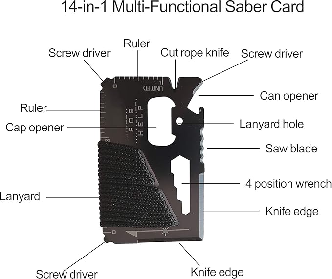 Survival Fire Starter Kit β 6 Bags Magnesium Shavings, 3.15" Ferro Rod, Wax Rope, Emergency Blanket, 14-in-1 Multi Tool Card, Wire Saw, Outdoor Camping Hiking Gear with Waist Bag