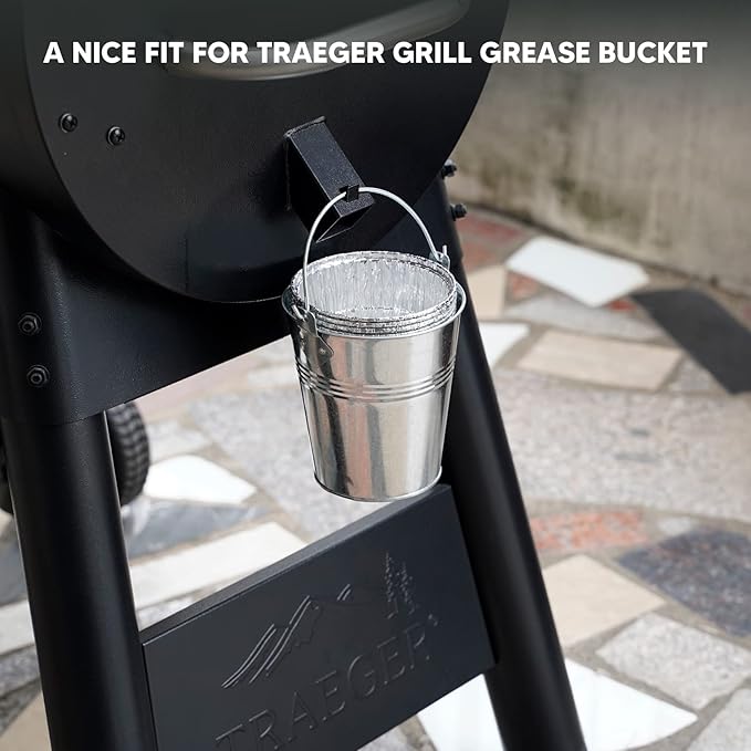 Stanbroil 15 Pack Grease Bucket Liners for Traeger Grills, Disposable Aluminum Drip Tray Liner for Traeger Pro 575/780, 20/22/34/ Series, Ironwood 650/885, 4.9" x 4.5"