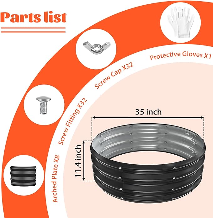 36 Inch Round Galvanized Fire Pit Ring/Fire Ring - Foldable and Perfect for Outdoor Gatherings and Campfires in The Yard/Garden/Park/Beach (Black+Gray, 3 FT Diameter+1 FT Tall)
