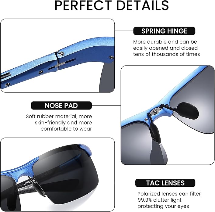 DUCO Mens Sunglasses Polarized Sports Fishing Running Driving Carbon Fiber Sunglasses for Men UV400 Protection DC8277
