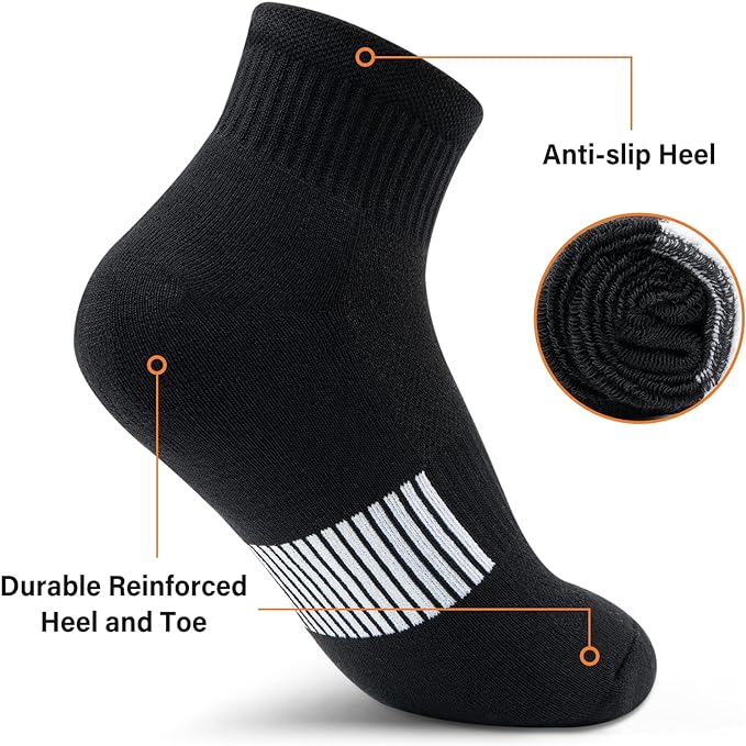Gonii Ankle Socks Womens Athletic Thick Cushioned Running Hiking Low Cut 5-Pairs