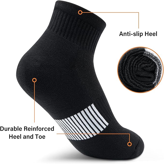Gonii Ankle Socks Womens Athletic Thick Cushioned Running Hiking Low Cut 5-Pairs