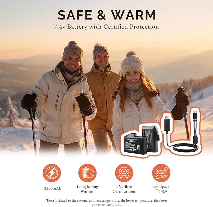 SAVIOR HEAT Heated Gloves, 3-Heating Levels Rechargeable Heated Ski Gloves for Men & Women, Touchscreen Water-Resistant 7.4V 2200mAh Electric Hand Warmers, Ideal for Skiing, Snowboarding, Working