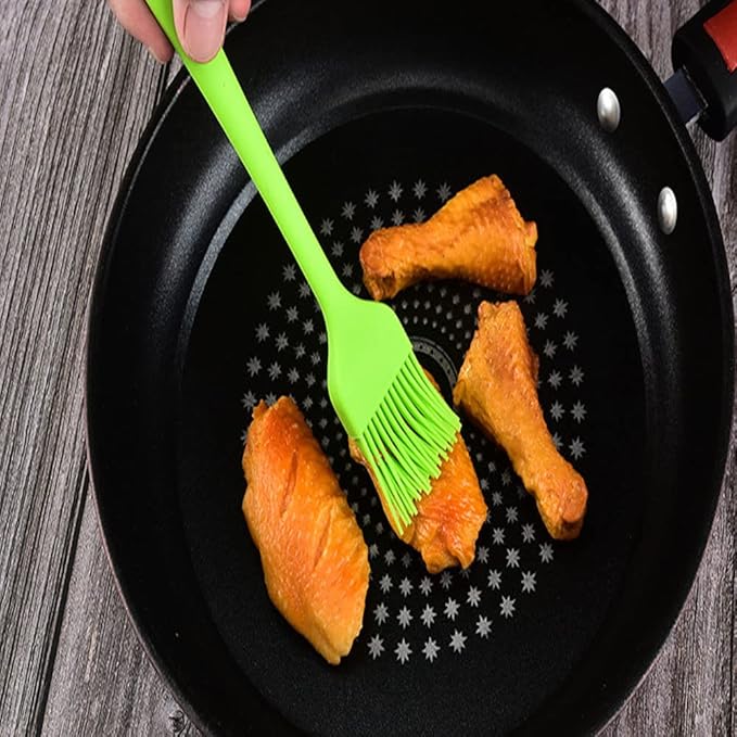 Silicone brush, BBQ/Pastry Basting Brushes,Silicone Cooking Grill Barbecue Baking Pastry Oil/Honey/Sauce Brush (7 PCS,red)