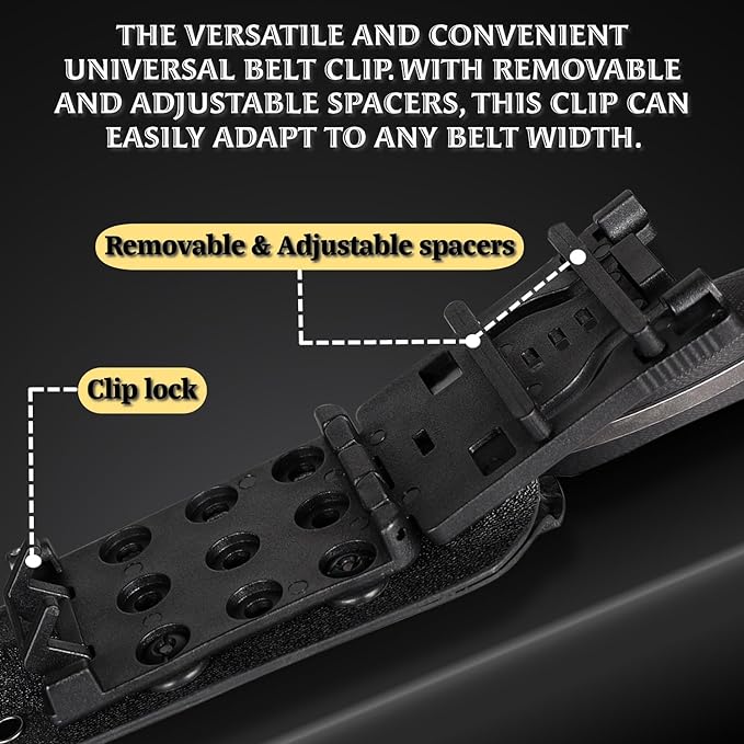 OERLA TAC OLK-033RD Outdoor Knife Fixed Blade Camping Hunting Survival Field Knife 420HC Full Tang Steel with Kydex Sheath and EDC Tactical Belt Clip