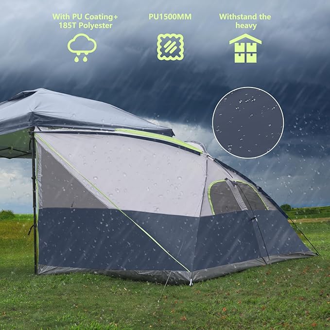 UNP Camping Cube | Pop Up Canopy Side Tent for 10' x 10' Canopies Tent Easy Set Up Gazebo, Dark Blue (Canopy/SHELTER NOT Included)