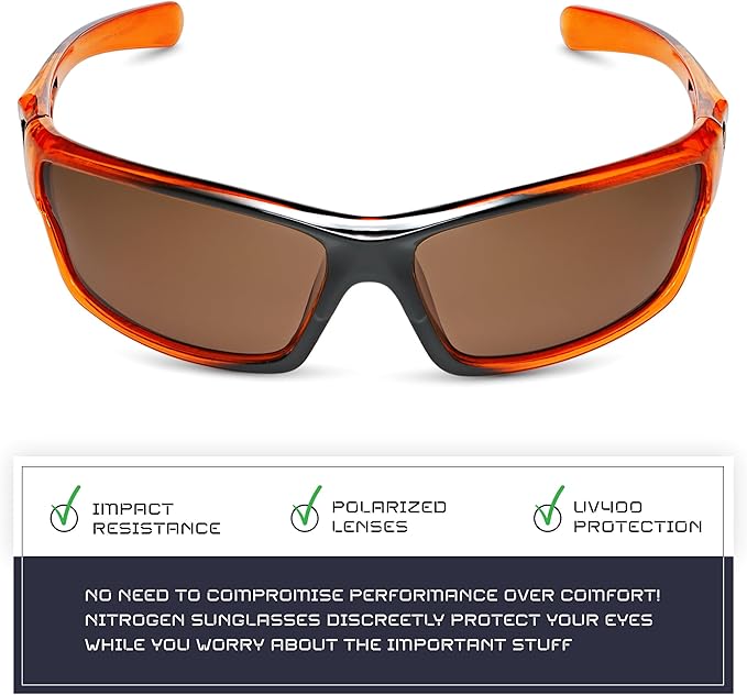Nitrogen Polarized Wrap Around Sport Sunglasses for Men Women UV400 Driving Fishing Running Sun Glasses