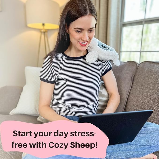 Microwave Heating Pad for Pain Relief - Cozy Sheep Microwavable Heating Pad Stuffed Animal for Cramps, Back Pain, Neck Shoulder, Muscles, Knee, Joints, Natural Heat Pack Moist Heat Gifts for Women