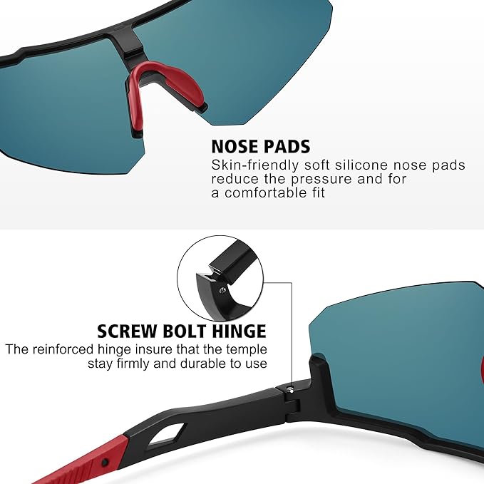 STORYCOAST Polarized Sports Sunglasses for Men Women,Driving Fishing Cycling Mountain Bike Sunglasses UV400 Protection