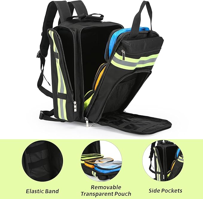 First Aid Backpack Medical Bag Empty, Medical Backpack,First Aid for traveling nurses(Bag Only)