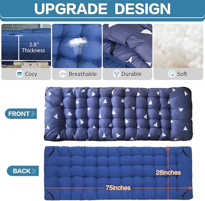 2 Pack Camping Cot with Mattress Comfortable Cot Bed Folding Cot Heavy Duty Cots for Sleeping with Carry Bag for Adults Kids Guest Bed for Home Office Outdoor Indoor