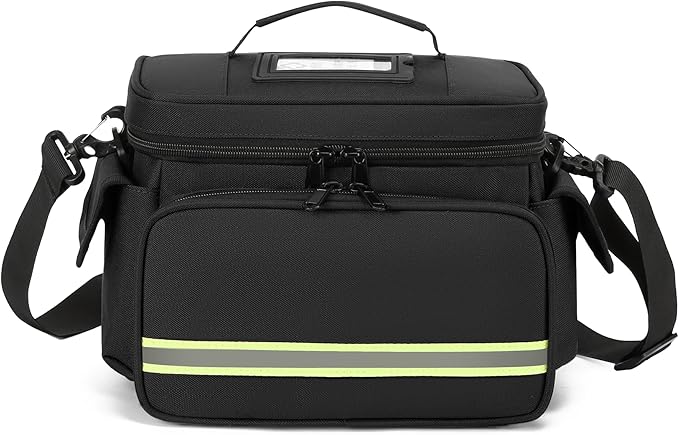 First aid Bag Black one Layer Empty Medical Bag Home Health Empty First Aid Storage Bag Medical Supplies Emergency Responder for Nursing Student,Therapist,Doctors