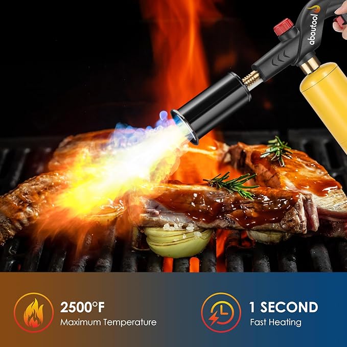 Propane Torch, Kitchen Cooking Torch with Igniter Searing Torch for Sous Vide Charcoal Lighter BBQ Grill Flame Thrower Campfire Starter (Propane Tank Not Included)