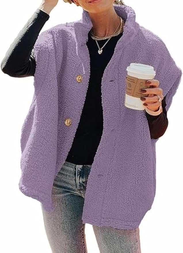 Hongqizo Womens Fuzzy Fleece Vest Casual Oversized Warm Button Down Sherpa Vest Jacket with Pockets