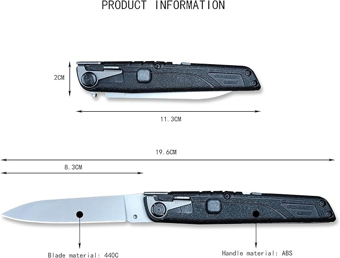 7.7" Assisted Opening Pocket Knife,Small Button Lock EDC Folding Knife for Men Women, Sharp Outdoor Camping Survival Utility Knives Gift