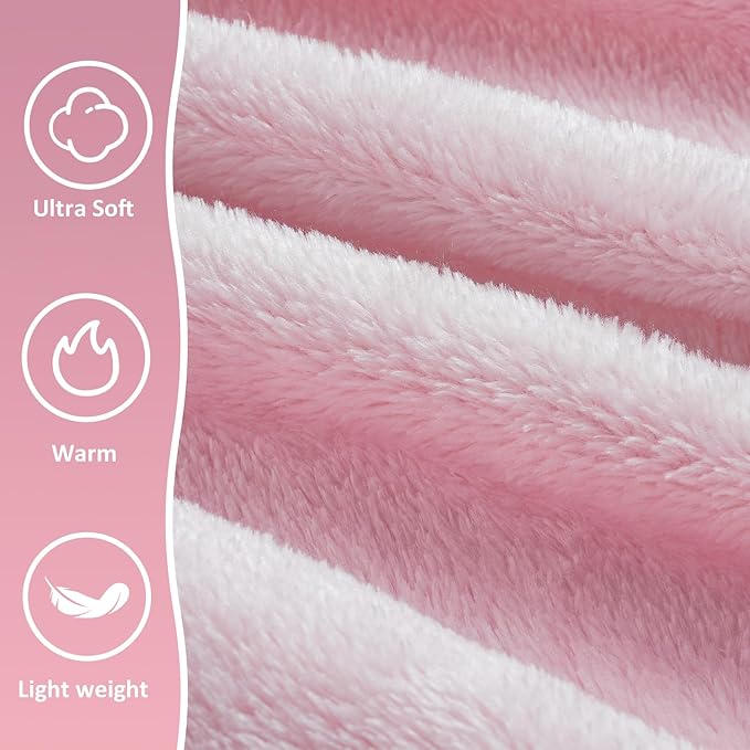 Travel Blanket, Airplane Blanket with Bag, Ultra-Soft, Warm & Lightweight, 65x40 in, Outdoor Blanket Essentials for Women, Men & Kids, Included Eye Mask, Luggage Sleeve & Backpack Clip