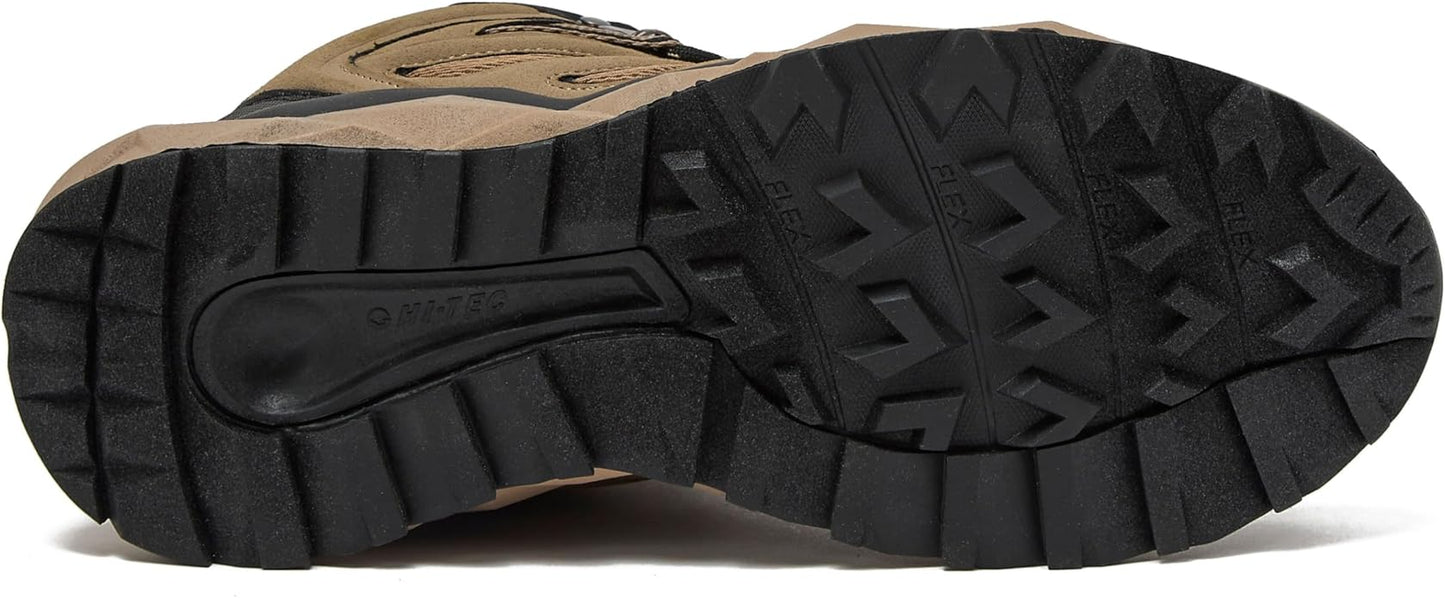 HI-TEC Valley Geo Mid Waterproof Hiking Boots for Men, Lightweight Breathable Outdoor Trekking and Trail Sneakers, Sizes 7 to 15